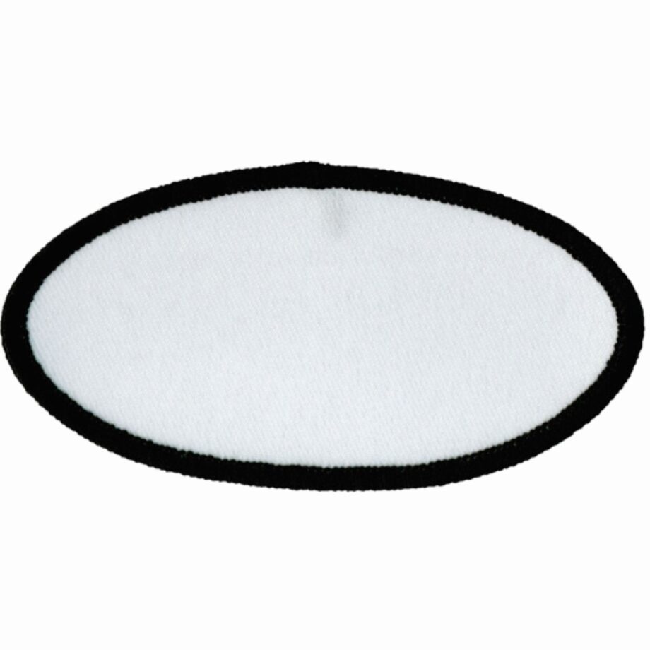 Oval-Patch-2"x4"-White-with-Black