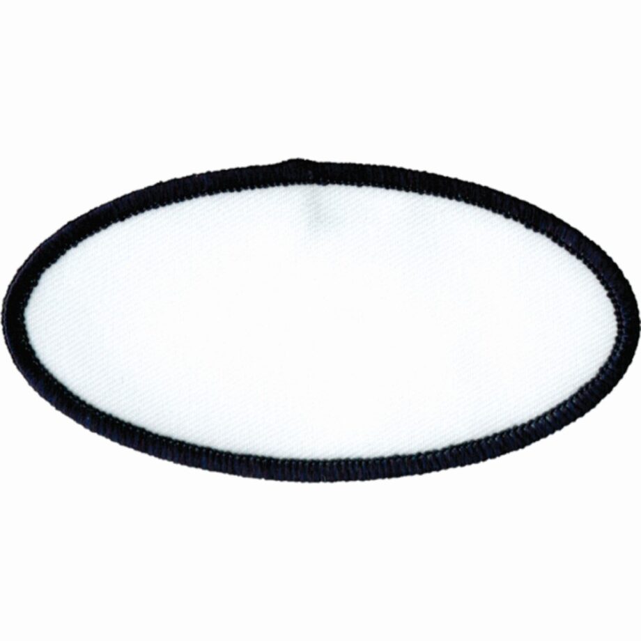 Oval-Patch-2"x4"-White-with-Navy