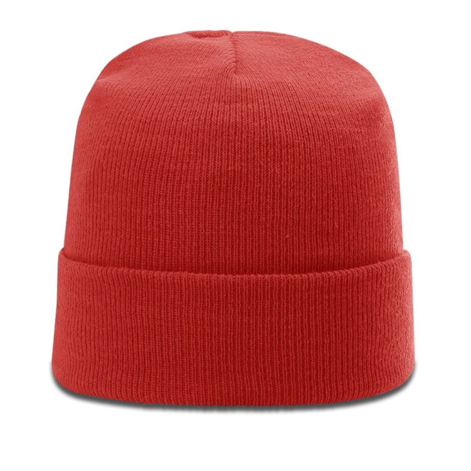 R18 Solid Knit Beanie with Cuff Red